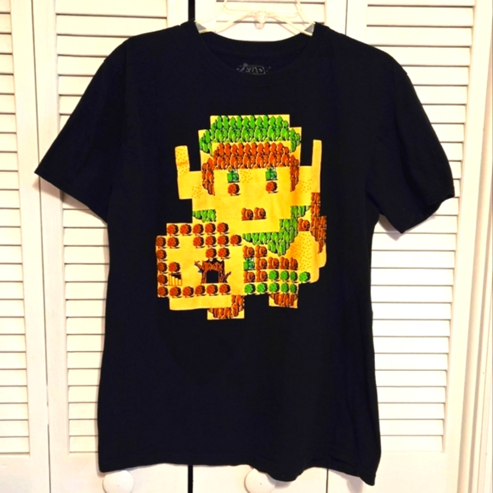 Lootwear Legend of Zelda Men's L Link Map Black Tee